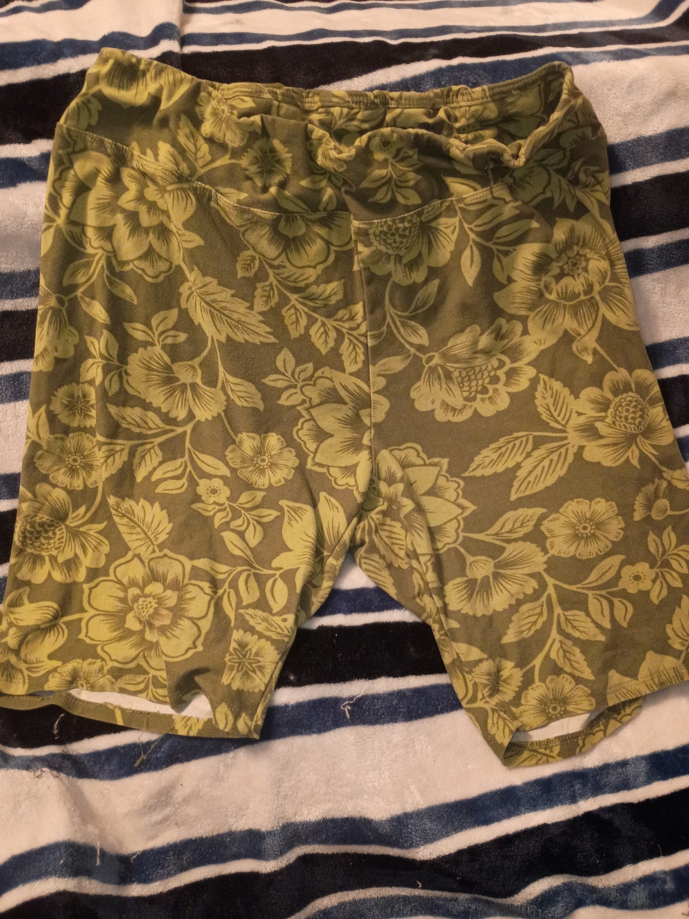 Terra & Sky Olive Green Floral Shorts